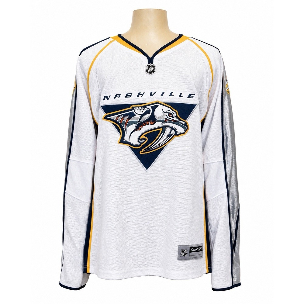 Reebok Nashville Predators Long Sleeve Jersey Women's Sz Large L White